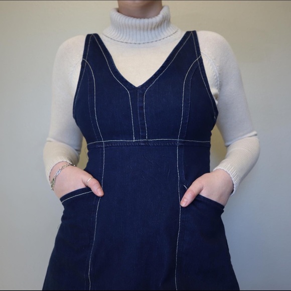 Cream Sweater & Blue Overall Dress BUNDLE - Picture 4 of 5